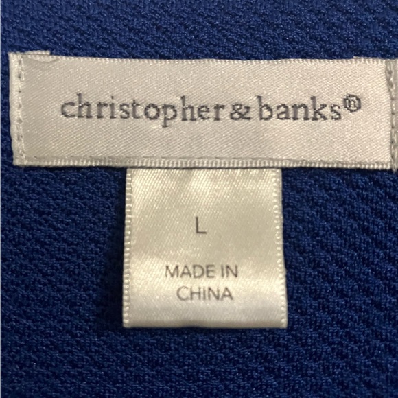 Christopher and Banks royal blue lightweight knit jacket with zipper. Large. - Picture 3 of 4